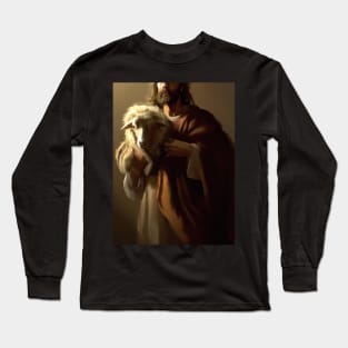 Christian Art The 100th Sheep Luke 15:4 Bible Verse Long Sleeve T-Shirt